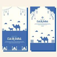 eid al adha mubarak social media post template vector