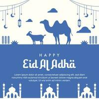 eid al adha mubarak social media post template vector