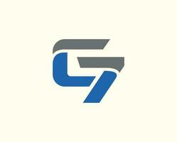 C7 logo letter design. C7 logo design letter. Initial C7 Letter Logo vector
