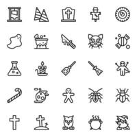 Outline icons for Halloween. vector