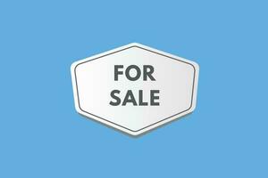 For Sale text Button. For Sale Sign Icon Label Sticker Web Buttons vector