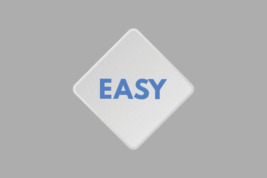 Easy text Button. Easy Sign Icon Label Sticker Web Buttons vector