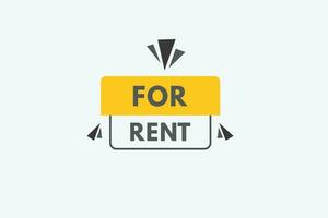 For Rent text Button. For Rent Sign Icon Label Sticker Web Buttons vector