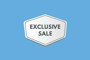 Exclusive Sale text Button. Exclusive Sale Sign Icon Label Sticker Web Buttons vector