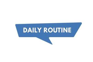 Daily Routine text Button. Daily Routine Sign Icon Label Sticker Web Buttons vector