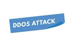 ddos ataque texto botón. ddos ataque firmar icono etiqueta pegatina web botones vector