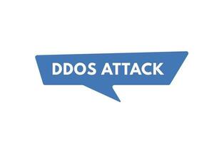 ddos ataque texto botón. ddos ataque firmar icono etiqueta pegatina web botones vector