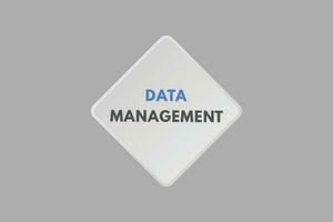 Data Management text Button. Data Management Sign Icon Label Sticker Web Buttons vector