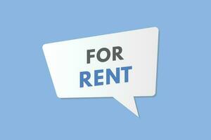 For Rent text Button. For Rent Sign Icon Label Sticker Web Buttons vector