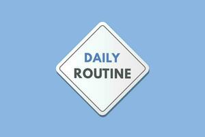 Daily Routine text Button. Daily Routine Sign Icon Label Sticker Web Buttons vector