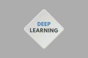 Deep Learning text Button. Deep Learning Sign Icon Label Sticker Web Buttons vector