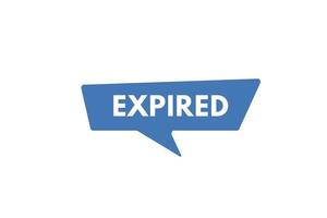 Expired text Button. Expired Sign Icon Label Sticker Web Buttons vector