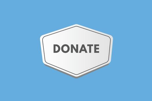Donate text Button. Donate Sign Icon Label Sticker Web Buttons vector