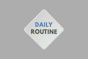Daily Routine text Button. Daily Routine Sign Icon Label Sticker Web Buttons vector