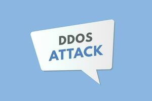 DDOS Attack text Button. DDOS Attack Sign Icon Label Sticker Web Buttons vector