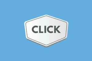 Click text Button. Click Sign Icon Label Sticker Web Buttons vector