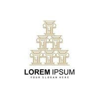 logotipo de pilar, diseño de ley, vector de pilar de construcción de edificios, icono de ilustración de marca de producto