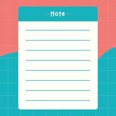 colourful Note digital planner vector template