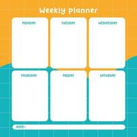 Modern abstract colourful weekly to-do list planner vector