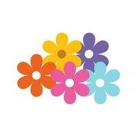 set of various natural flower vector illustrations