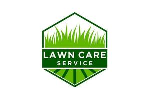 Grass logo design template of lawn care, landscape, grass concept logo design template. vector