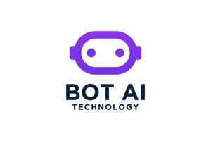 Bot logo design concept. Virtual smart assistant Bot icon. Robot head with speech bubble. Customer support service. Vector illustration.