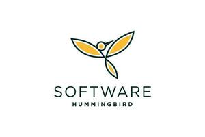 hummingbird logo design vector template. Minimalistic Bird design.