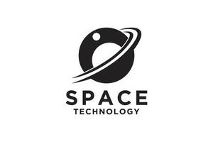 space emblems, space logo, planet logo, flying rocket,  on a white background. For website, mobile application, technology, science. Vector illustration.