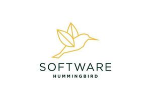 hummingbird logo design vector template. Minimalistic Bird design.