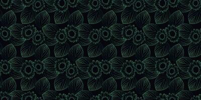 Dark green leaves seamless pattern background. Vector illustration. Eps10