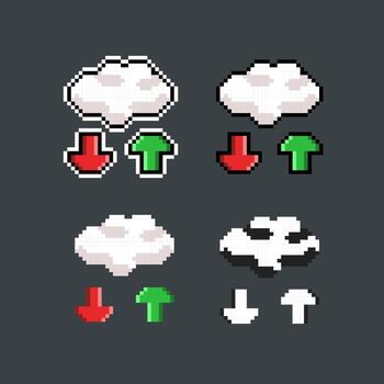 pixelated data cloud with different style vector