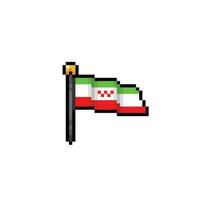 Iran flag in pixel art style vector