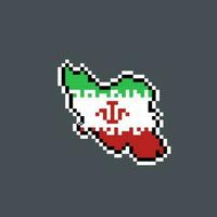 Iran map territory in pixel art style vector