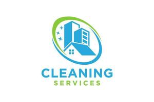 House Cleaning Service company badge, emblem. Vector illustration.
