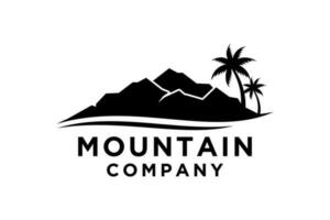 montaña minimalista paisaje colinas logo diseño vector