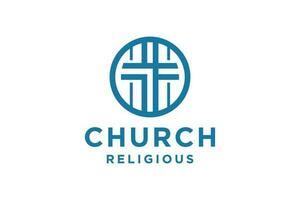 Cross logo design vector or logo for christian church.