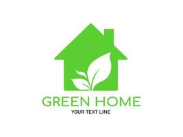 Green home with trees leaves look beautiful and refreshing. Tree and House LOGO style. vector