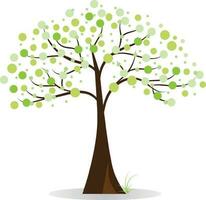 Trees with green leaves look beautiful and refreshing. Tree and roots LOGO style. vector