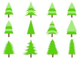 Collection of flat trees Icon. Can be used to illustrate any nature or healthy lifestyle topic. vector