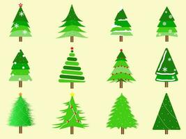 colección de icono de árboles. se puede utilizar para ilustrar cualquier tema de naturaleza o estilo de vida saludable. árbol por concepto de navidad. vector