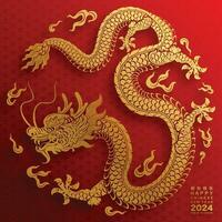 Happy chinese new year 2024 the dragon zodiac sign vector