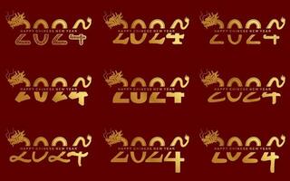 Happy chinese new year 2024 the dragon zodiac sign vector