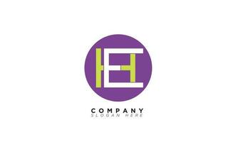 EH Alphabet letters Initials Monogram logo HE, E and H vector