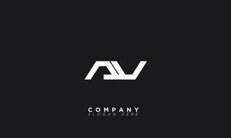 AV Alphabet letters Initials Monogram logo VA, A and V vector