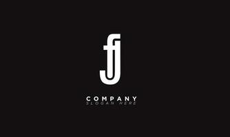fj alfabeto letras iniciales monograma logo jf, f y j vector