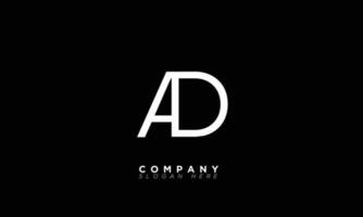 AD Alphabet letters Initials Monogram logo DA, A and D vector