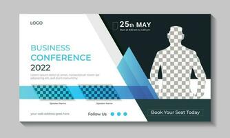 Business conference social media post template. Business webinar invitation design and Live conference banner design template. Business webinar conference banner template. vector illustration