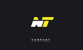 nt alfabeto letras iniciales monograma logo tn, n y t vector