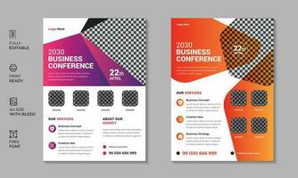 Business conference flyer design template. Business conference flyer layout. vector illustration.