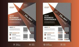 Business conference flyer design template. Modern business conference flyer and online business conference flyer or poster design template. Conference flyer and invitation banner template design. vector